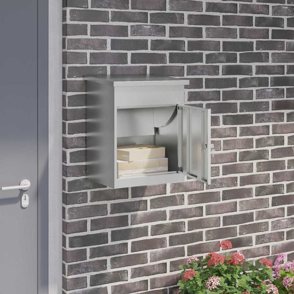 VidaXL Pakket inwerp box Zwart 44 x 35 x 59 cm Gegalvaniseerd staal