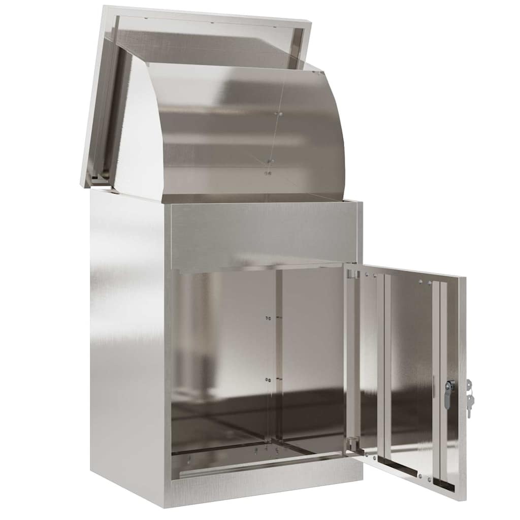VidaXL Pakket inwerp box Zwart 44 x 35 x 59 cm Roestvrij staal