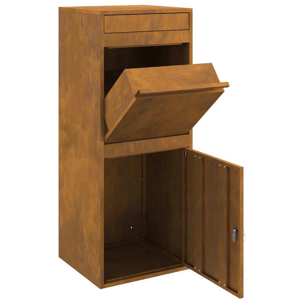 VidaXL Pakket inwerp box Roestig 41 x 38 x 103 cm Cortenstaal