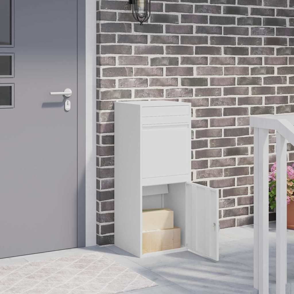 VidaXL Pakket inwerp box Wit 41 x 38 x 103 cm Staal