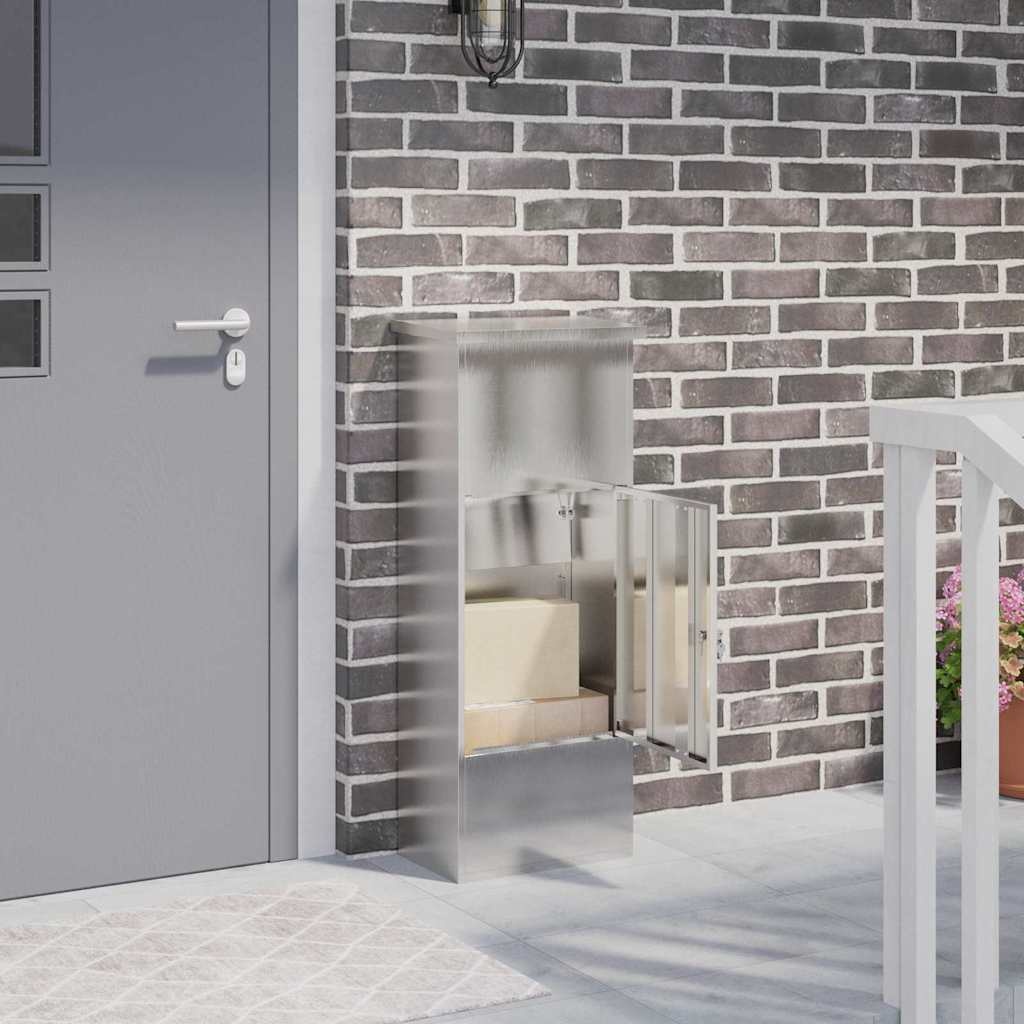 VidaXL Pakket inwerp box Zwart 44.5 x 29 x 110.5 cm Roestvrij staal