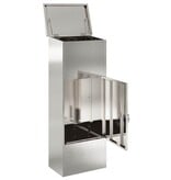 VidaXL Pakket inwerp box Zwart 44.5 x 29 x 110.5 cm Roestvrij staal