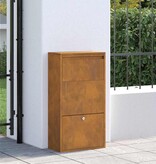 VidaXL Pakket inwerp box met opslag Bruin 44 x 22 x 82 cm Staal