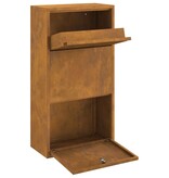 VidaXL Pakket inwerp box met opslag Bruin 44 x 22 x 82 cm Staal