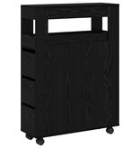 VidaXL Badkamerkast Zwart eiken 65 x 23 x 87 cm Bewerkt hout