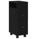 VidaXL Smalle Badkamerkast Zwart eiken 33 x 23 x 65 cm Bewerkt hout