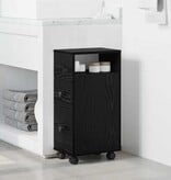 VidaXL Smalle Badkamerkast Zwart eiken 33 x 23 x 65 cm Bewerkt hout