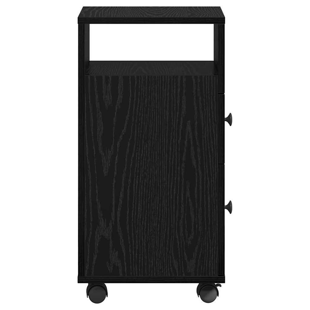 VidaXL Smalle Badkamerkast Zwart eiken 33 x 23 x 65 cm Bewerkt hout