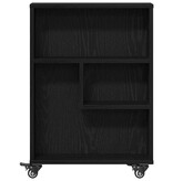 VidaXL Smalle Opslagwagen Zwart eiken 48 x 13 x 68 cm Bewerkt hout