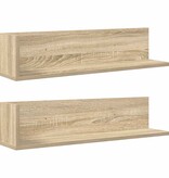 VidaXL Wandschappen 2 st 75x16,5x16,5cm bewerkt hout sonoma eikenkleur