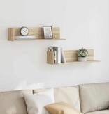 VidaXL Wandschappen 2 st 75x16,5x16,5cm bewerkt hout sonoma eikenkleur
