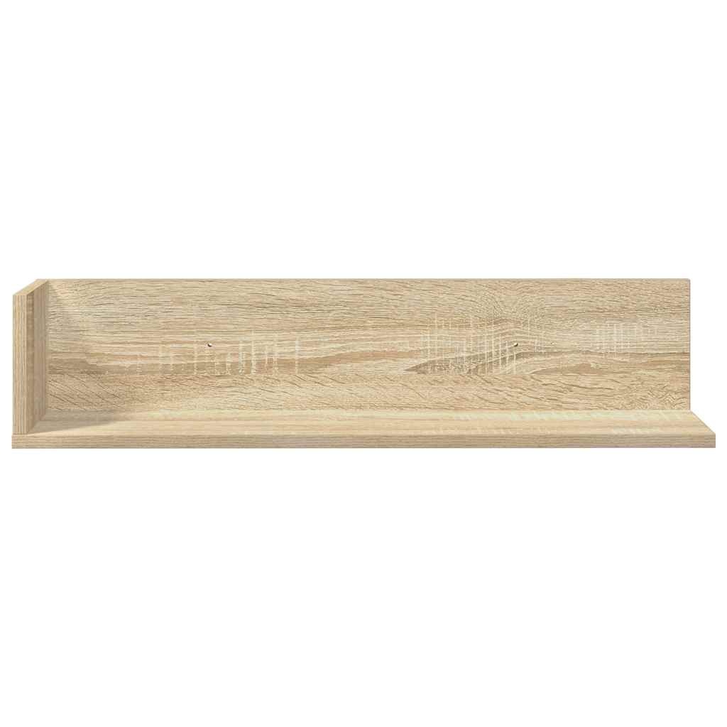VidaXL Wandschappen 2 st 75x16,5x16,5cm bewerkt hout sonoma eikenkleur