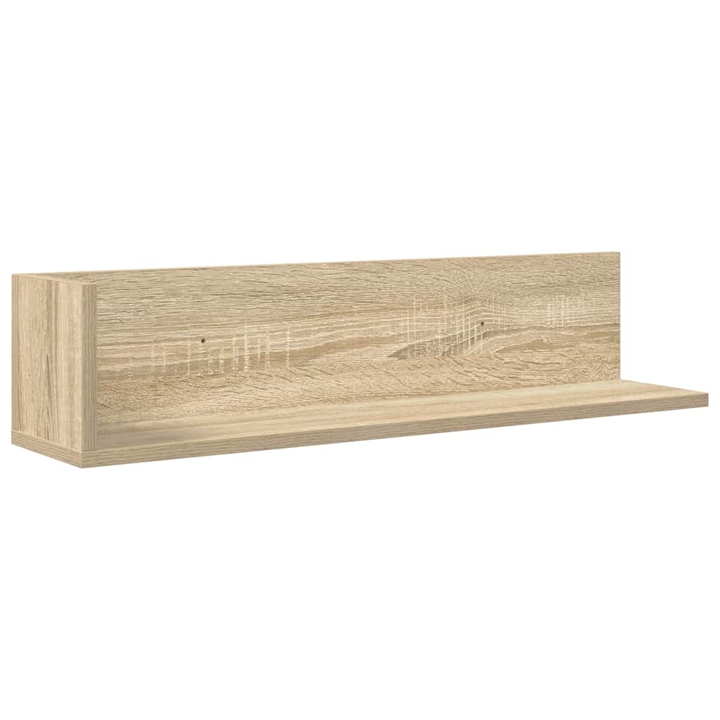 VidaXL Wandschappen 2 st 75x16,5x16,5cm bewerkt hout sonoma eikenkleur