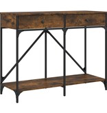 VidaXL Wandtafel 100x39x78,5 cm bewerkt hout gerookt eikenkleurig