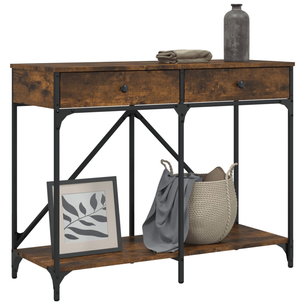 VidaXL Wandtafel 100x39x78,5 cm bewerkt hout gerookt eikenkleurig