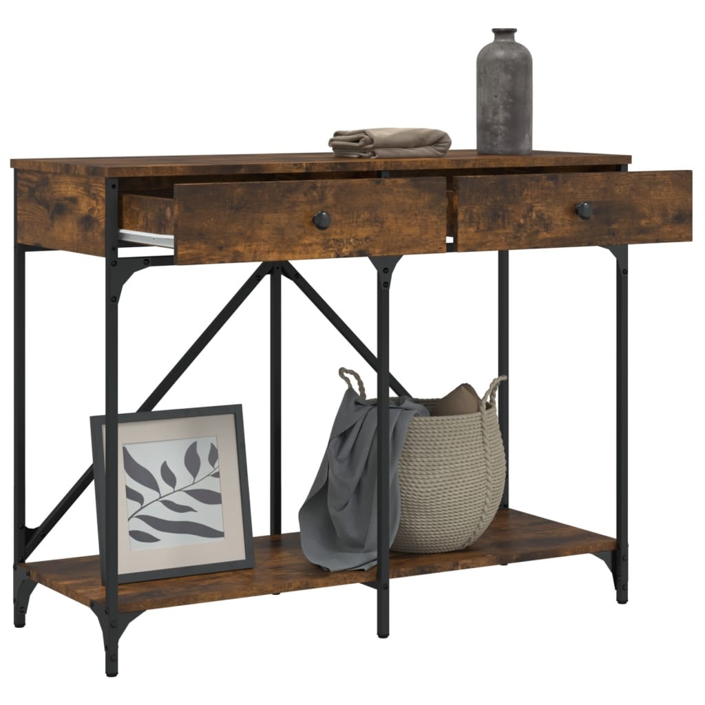 VidaXL Wandtafel 100x39x78,5 cm bewerkt hout gerookt eikenkleurig