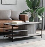 VidaXL Salontafel 100x50x45 cm bewerkt hout grijs sonoma
