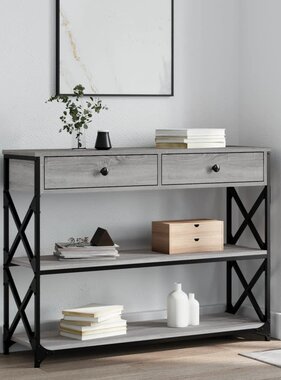 VidaXL Wandtafel 100x28x75 cm bewerkt hout grijs sonoma eikenkleurig