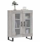 VidaXL Dressoir 69,5x34x90 cm bewerkt hout grijs sonoma eikenkleurig