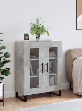 VidaXL Dressoir 69,5x34x90 cm bewerkt hout betongrijs