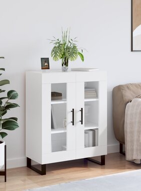 VidaXL Dressoir 69,5x34x90 cm bewerkt hout wit