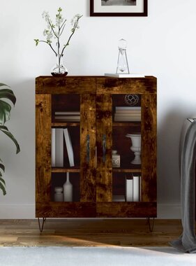 VidaXL Dressoir 69,5x34x90 cm bewerkt hout gerookt eikenkleurig