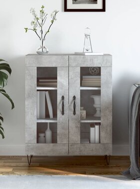 VidaXL Dressoir 69,5x34x90 cm bewerkt hout betongrijs