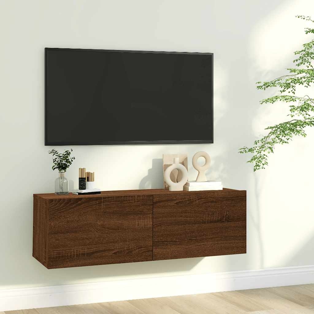 VidaXL Tv-wandmeubel 100x30x30 cm bewerkt hout bruin eikenkleur