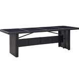 VidaXL Buiten eetset met kussen 11 pcs Zwart Poly riet