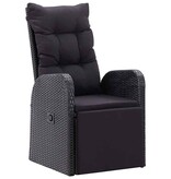 VidaXL Buiten eetset met kussen 11 pcs Zwart Poly riet
