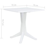 VidaXL Tuinstafel Wit 70 x 70 x 71.7 cm Kunststof