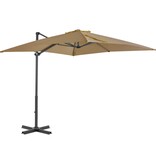 VidaXL Zweefparasol met aluminium paal 250x250 cm taupe