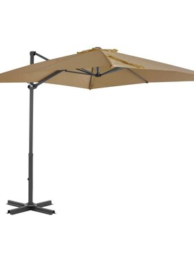 VidaXL Zweefparasol met aluminium paal 250x250 cm taupe