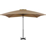 VidaXL Zweefparasol met aluminium paal 250x250 cm taupe
