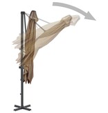 VidaXL Zweefparasol met aluminium paal 250x250 cm taupe
