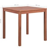 VidaXL Tuinstafel Bruin 80 x 80 x 74 cm Massief acaciahout