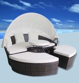 VidaXL Tuin Bedden met kussen 4 pcs Bruin Poly riet