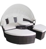 VidaXL Tuin Bedden met kussen 4 pcs Bruin Poly riet