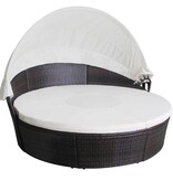 VidaXL Tuin Bedden met kussen 4 pcs Bruin Poly riet