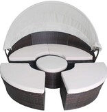 VidaXL Tuin Bedden met kussen 4 pcs Bruin Poly riet