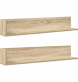 VidaXL Wandschappen 2 st 100x16,5x16,5 cm bewerkt hout sonoma eiken