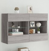 VidaXL Tv-wandmeubel met LED-verlichting 98,5x30x60,5 cm grijs sonoma