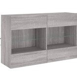 VidaXL Tv-wandmeubel met LED-verlichting 98,5x30x60,5 cm grijs sonoma