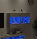 VidaXL Tv-wandmeubel met LED-verlichting 98,5x30x60,5 cm grijs sonoma