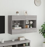VidaXL Tv-wandmeubel met LED-verlichting 98,5x30x60,5 cm grijs sonoma