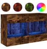 VidaXL Tv-wandmeubel met LED-verlichting 98,5x30x60,5 cm gerookt eiken