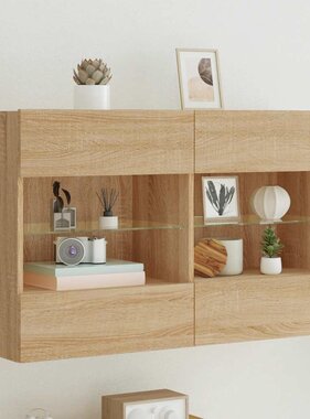 VidaXL Tv-wandmeubel met LED-verlichting 98,5x30x60,5 cm sonoma eiken