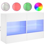 VidaXL Tv-wandmeubel met LED-verlichting 98,5x30x60,5 cm wit