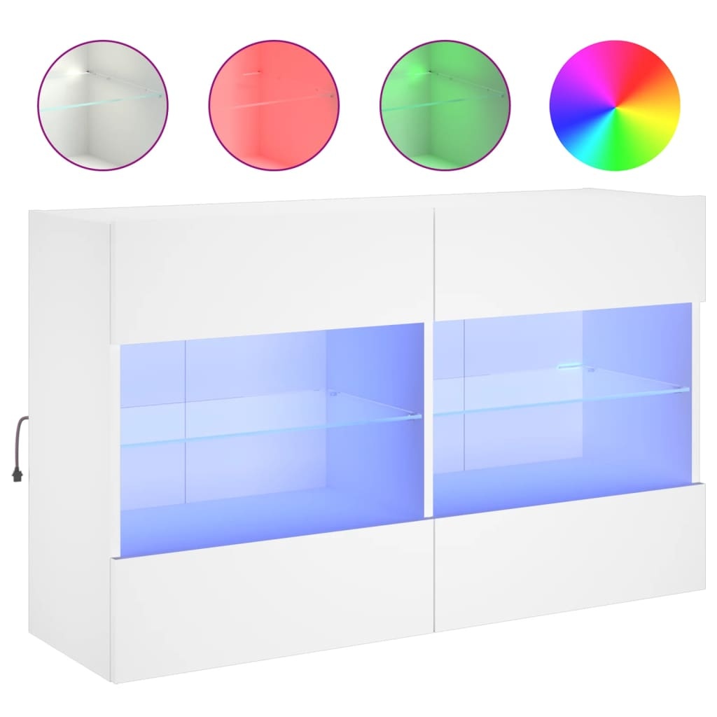 VidaXL Tv-wandmeubel met LED-verlichting 98,5x30x60,5 cm wit