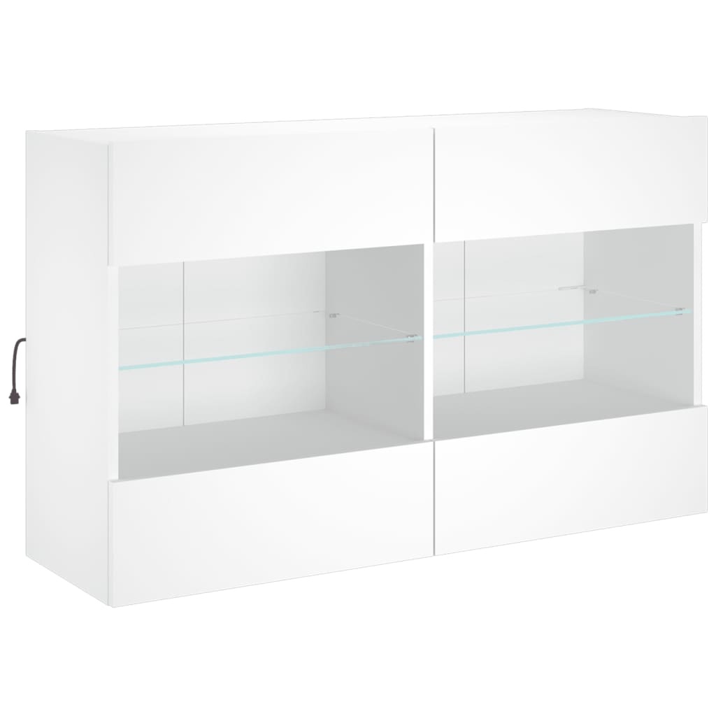 VidaXL Tv-wandmeubel met LED-verlichting 98,5x30x60,5 cm wit